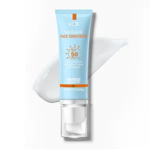 VGO Clear Face Sunscreen SPF 50, Hydrating Sun Essence Face Protector Leaves No Sticky Feeling Travel Size Sunscreen Against UVA and UVB Rays 50ml / 1.7oz