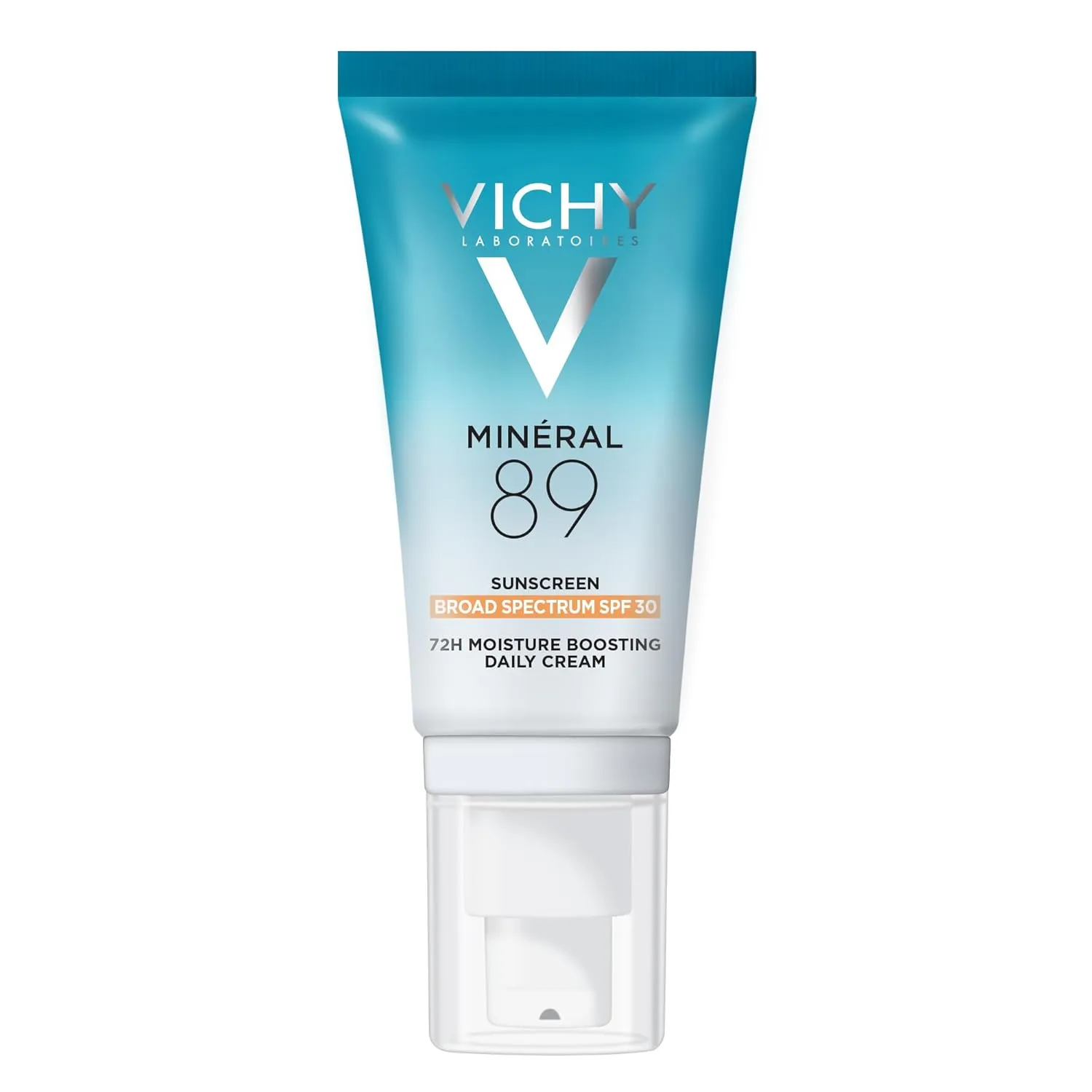 Vichy Minéral 89 Face Sunscreen SPF 30, Hydrating Daily Sunscreen For Face SPF 30, Hyaluronic Acid   Niacinamide   Squalane Oil, No White Cast Sunscreen, Oxybenzone Free, Travel Size Sunscreen