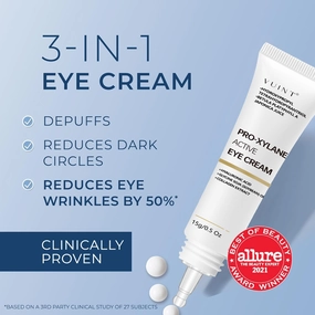 Vuint Pro-Xylane Eye Cream – Anti-Aging Under Eye Cream for Dark Circles, Puffiness & Fine Lines – Gentle, Fragrance-Free Formula – Hydrating Eyecream for Women & Men