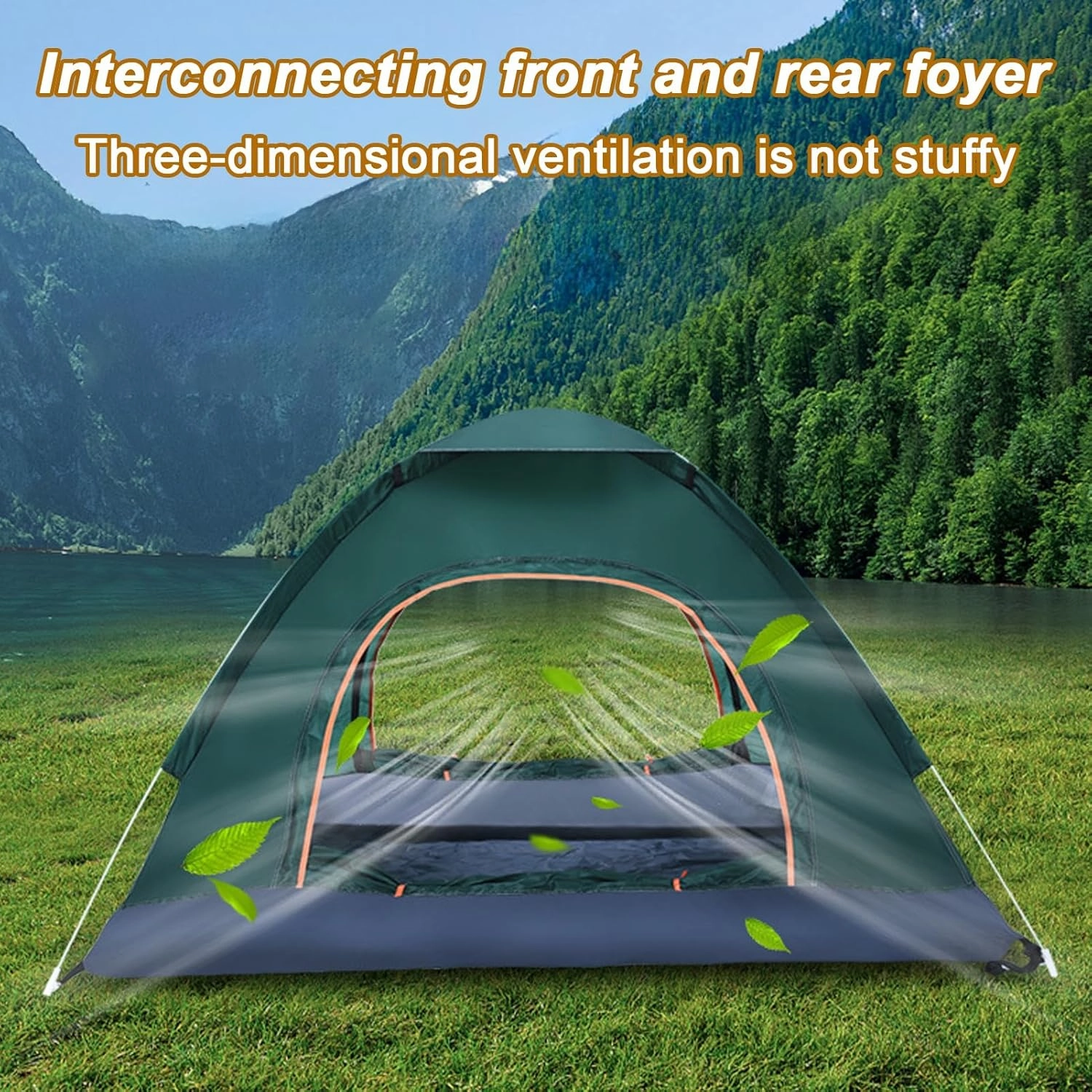 Walbest Tents for Camping Gear, Automatic Camping Tent 4-Person, Portable Waterproof Family Camping Tent, Beach Sun Shelter Canopy Shade Tent, Tent for Hiking Beach Travel Camping Accessories