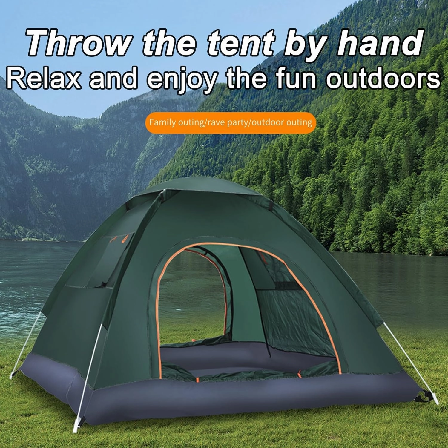 Walbest Tents for Camping Gear, Automatic Camping Tent 4-Person, Portable Waterproof Family Camping Tent, Beach Sun Shelter Canopy Shade Tent, Tent for Hiking Beach Travel Camping Accessories