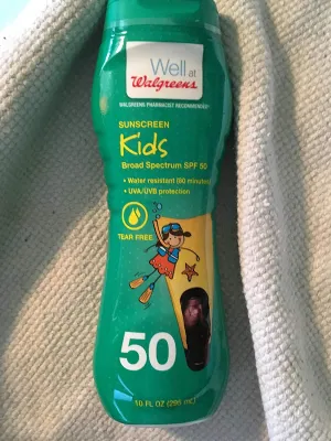 WALGREENS KIDS SUNSCREEN 10 OZ TEAR FREE WATER RESISTERANT FOR 80 MINUTES SPF 50