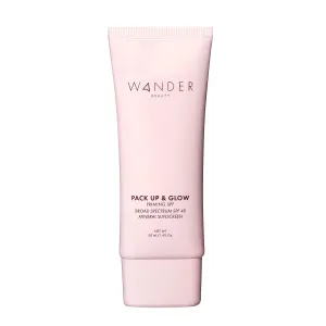 Wander Beauty Pack Up & Glow Primer with SPF 40 - 100% Mineral Sunscreen with Non-Nano Zinc Oxide   Titanium Dioxide - 4-in-1 Universal Tinted Sunscreen - Protect, Prevent, Perfect & Prime - 1.69 oz