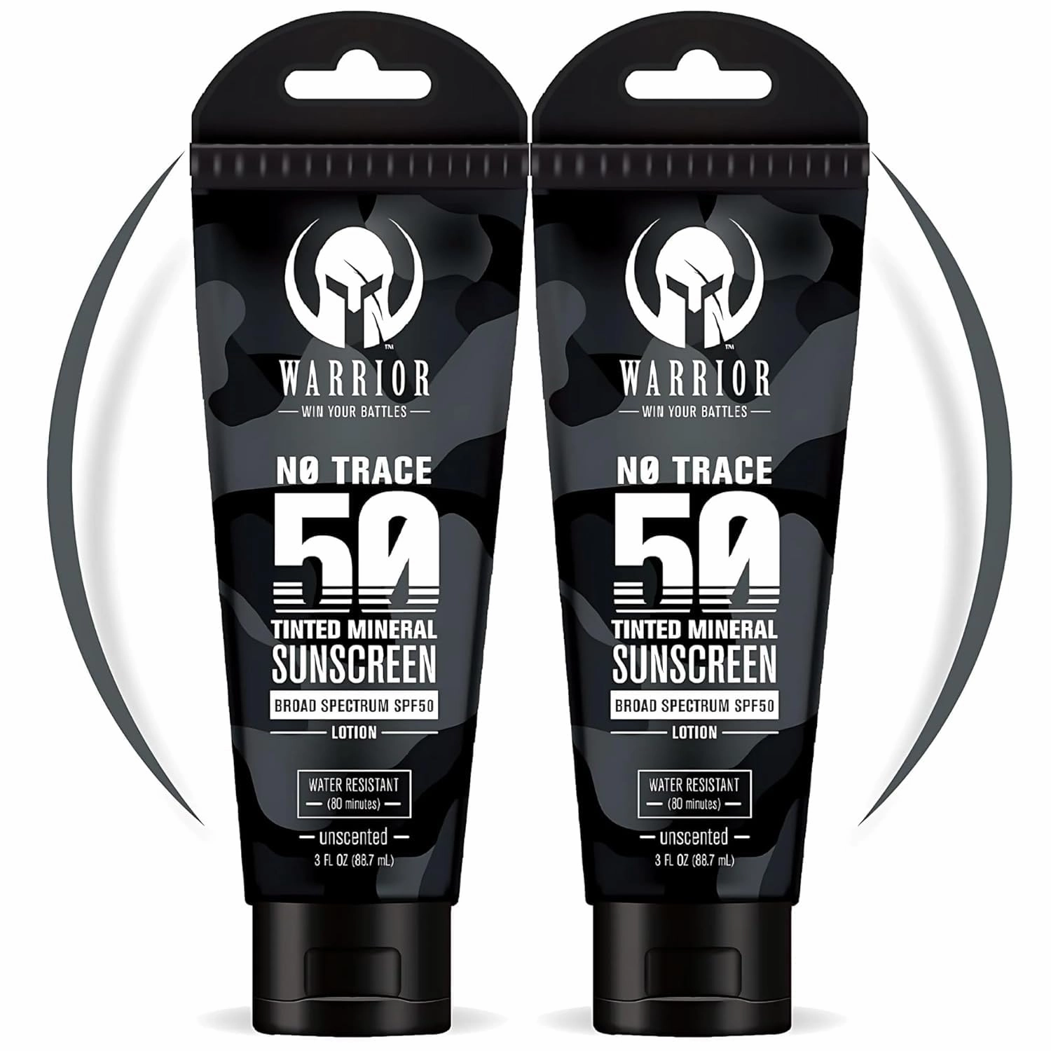 WARRIOR - WIN YOUR BATTLES- SPF 50 Tinted Sunscreen for Face - Zinc & Titanium Tinted Moisturizer with SPF - Water Resistant, Non-Toxic Tinted Sunscreen Lotion for Sensitive Skin - 3 Fl Oz - Pack of 2
