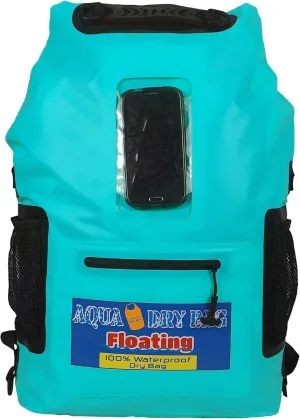 Waterproof Backpack 28L Teal Dry Bag Cell Phone Pouch with Exterior Window for Easy Use During All Water Sports | 28L Large Capacity | Ideal for Hiking, Boating, Rafting and Travel
