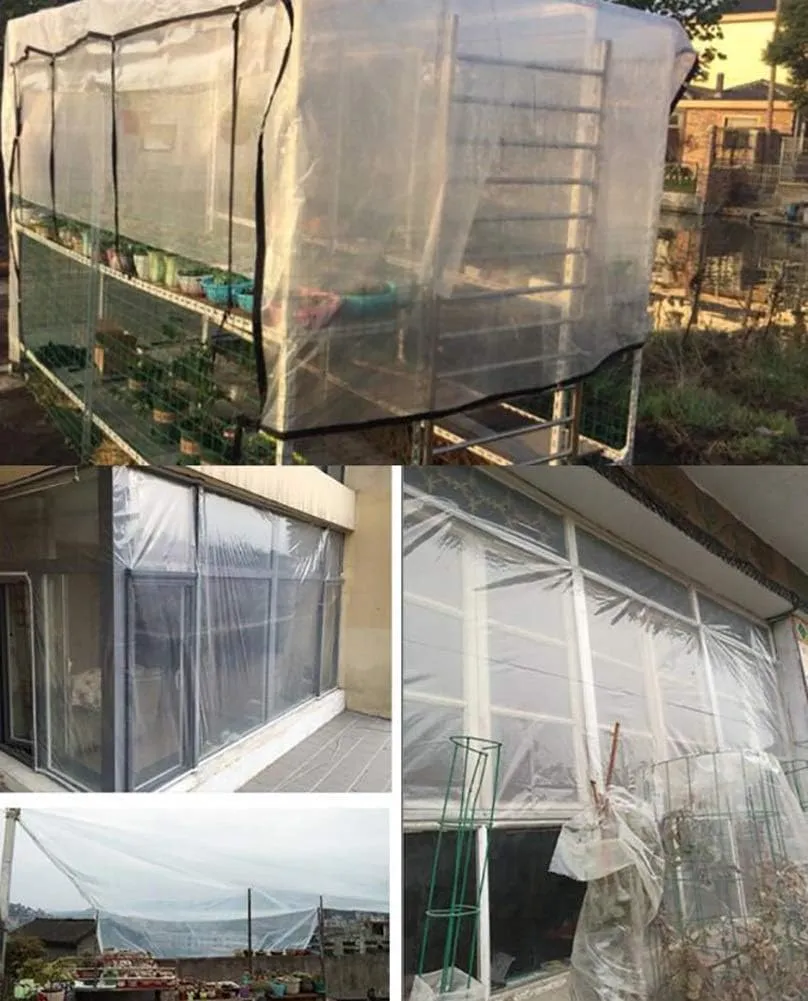 Waterproof Cover Tarp Tarpaulin Sheet,Sunshade Net, Shade Cloth, Waterproof Covering Rain Polyethylene Tarp for Greenhouse Garden Agriculture Flower 120 G/㎡,a,6 * 7M
