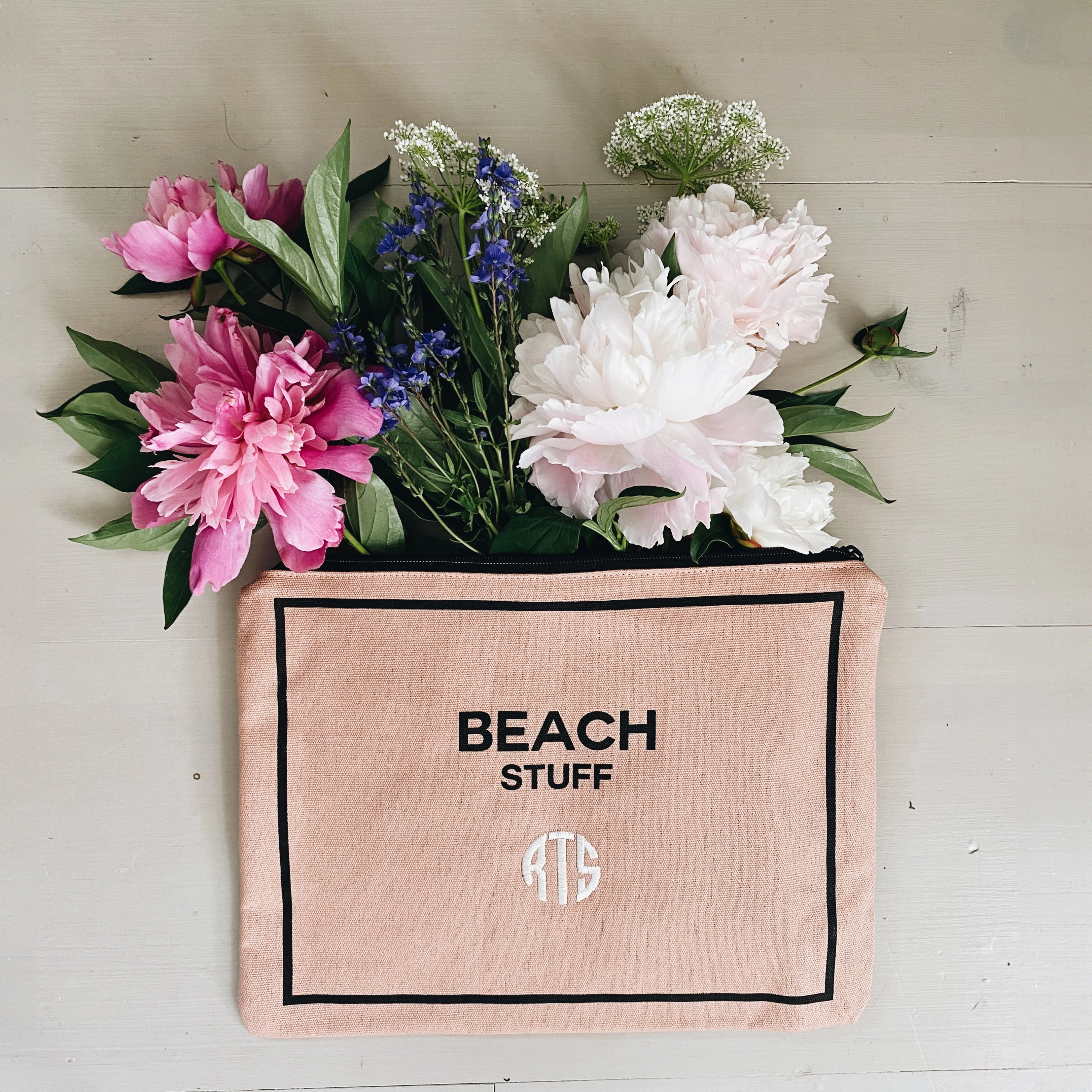 Waterproof Beach Pouch – Pink/Blush