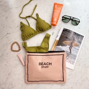Waterproof Beach Pouch – Pink/Blush