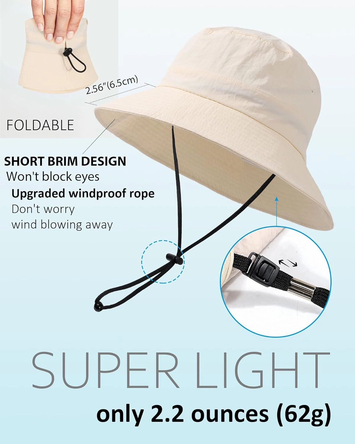 Waterproof Bucket Hat for Women Men Rain Hat UPF 50  Wide Brim Boonie Sun Hat Foldable Summer Floppy Beach Fishing Safari Hat