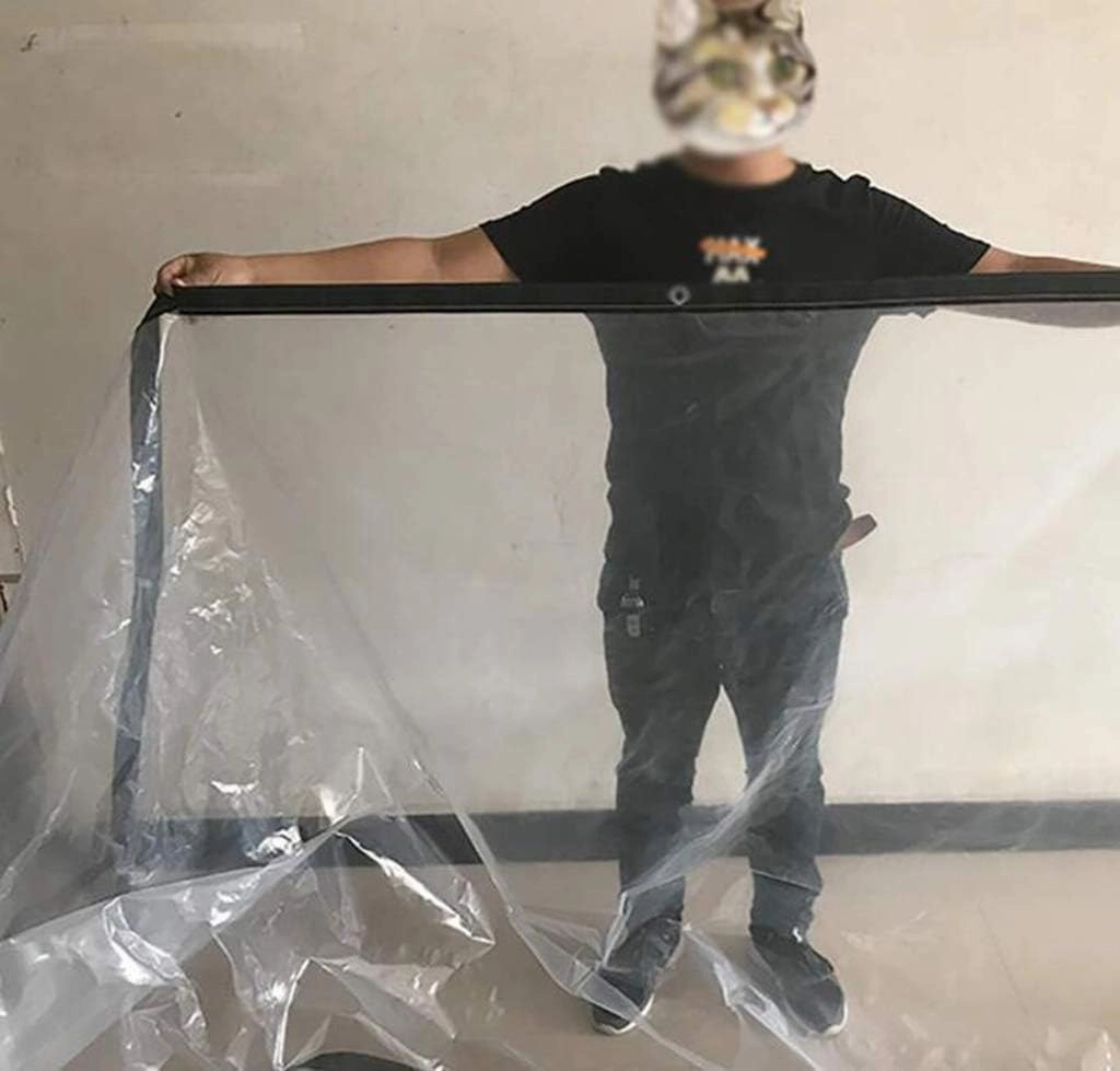 Waterproof Cover Tarp Tarpaulin Sheet,Sunshade Net, Shade Cloth, Tarpaulinwhite Transparent Greenhouse Insulation Plastic Film, Thickening Rain Tarp Truck Cover, 120G/M²,a,4 * 6M
