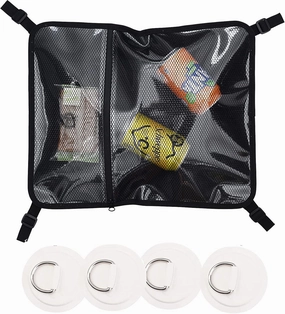 Waterproof Paddleboard Deck Bag, Mesh SUP Deck Dry Bag Storage with 4pcs D-Ring Patches and 4PCS Stainless Steel Carabiner for Stand Up Paddleboard, Surfboard, Kayak