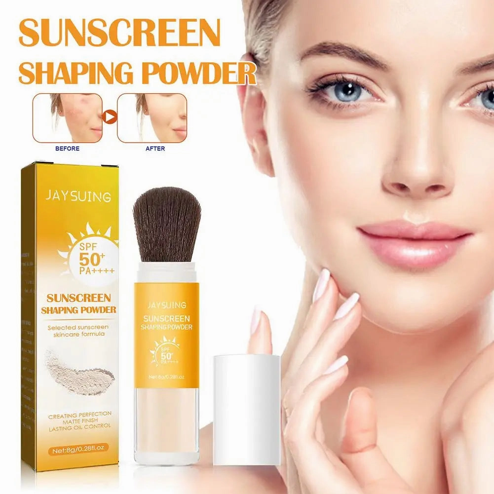 Waterproof Spf50 Sunscreen Loose Powder Sunblock Skin Protective Invisible Pore Solar Blocker Oil Control For Women Face Ca