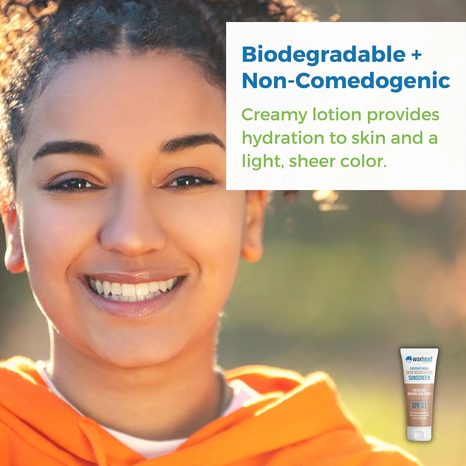 Waxhead Tinted Zinc Oxide Sunscreen For Face - Non-Toxic Mineral Sunscreen For Face, Facial BB Cream Tinted Moisturizer With SPF 31, Protector Solar Para la Cara con Color (Sheer Glow Medium Tint 4oz)