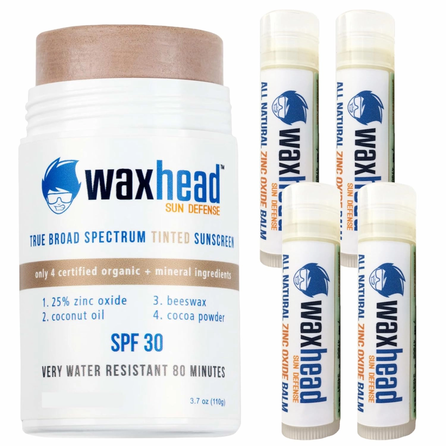 Waxhead Tinted Sunscreen For Face, Zinc Oxide, SPF Lip Balm SPF, Lip Sunscreen For Lips