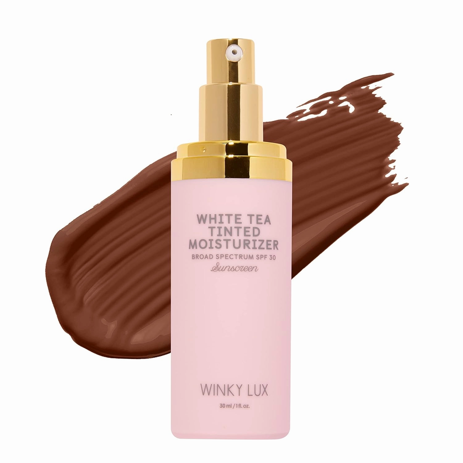 Winky Lux Deep Plus Tinted Face Moisturizer with SPF 30, White Tea, Vitamin E Sunscreen