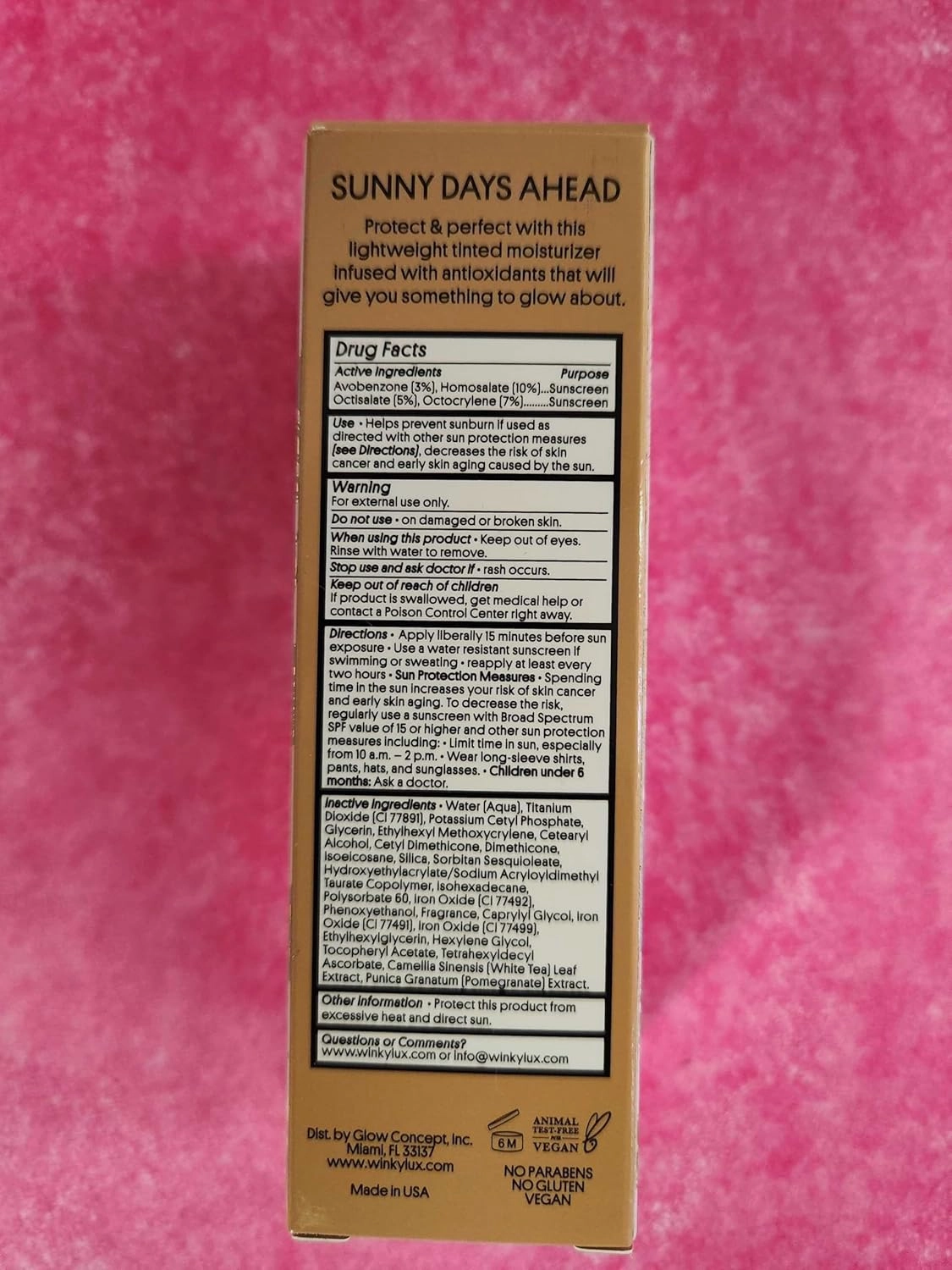 Winky Lux White Tea Tinted Moisturizer SPF 30 Sunscreen for Face with SPF, Makeup Face Moisturizer with Vitamin E, Medium