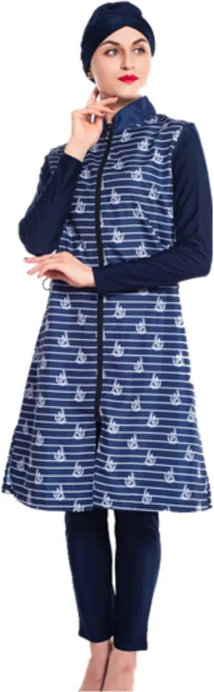 Women Modest Muslim Swimsuit Full Coverage Swimwear Islamic Hijab Ladies Beachwear Swimming Burkini Swim Suit