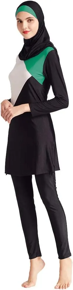 Women Modest Muslim Swimsuit Full Coverage Swimwear Islamic Hijab Ladies Beachwear Swimming Burkini Swim Suit