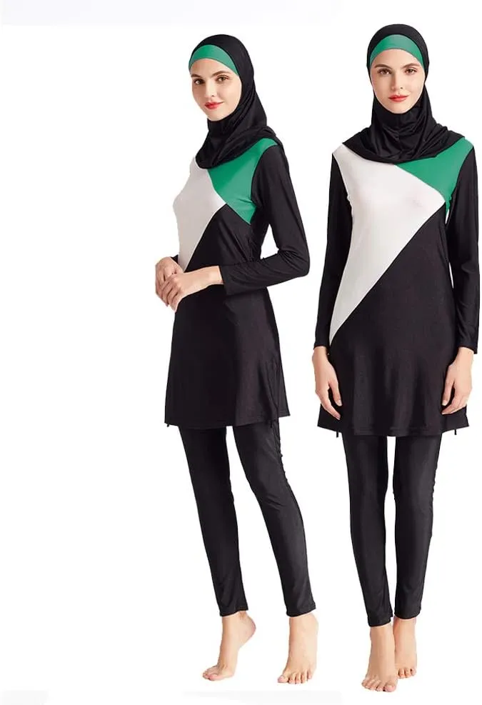 Women Modest Muslim Swimsuit Full Coverage Swimwear Islamic Hijab Ladies Beachwear Swimming Burkini Swim Suit