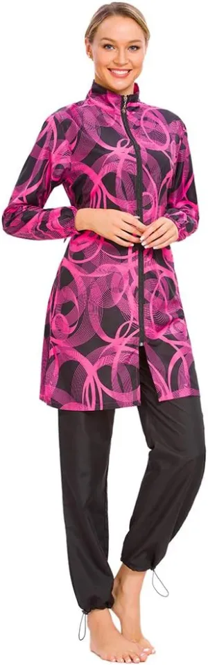 Women Modest Muslim Swimsuit Full Coverage Swimwear Islamic Hijab Ladies Beachwear Swimming Burkini Swim Suit