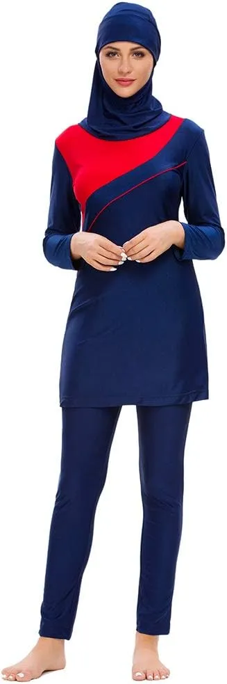 Women Modest Muslim Swimsuit Full Coverage Swimwear Islamic Hijab Ladies Beachwear Swimming Burkini Swim Suit