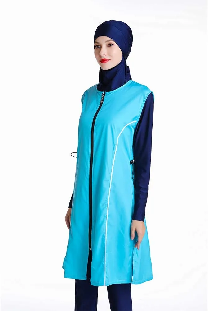 Women Modest Muslim Swimsuit Full Coverage Swimwear Islamic Hijab Ladies Beachwear Swimming Burkini Swim Suit