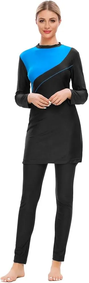 Women Modest Muslim Swimsuit Full Coverage Swimwear Islamic Hijab Ladies Beachwear Swimming Burkini Swim Suit