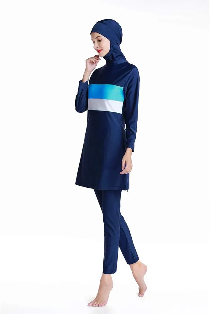 Women Modest Muslim Swimsuit Full Coverage Swimwear Islamic Hijab Ladies Beachwear Swimming Burkini Swim Suit