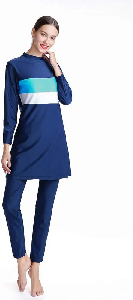 Women Modest Muslim Swimsuit Full Coverage Swimwear Islamic Hijab Ladies Beachwear Swimming Burkini Swim Suit