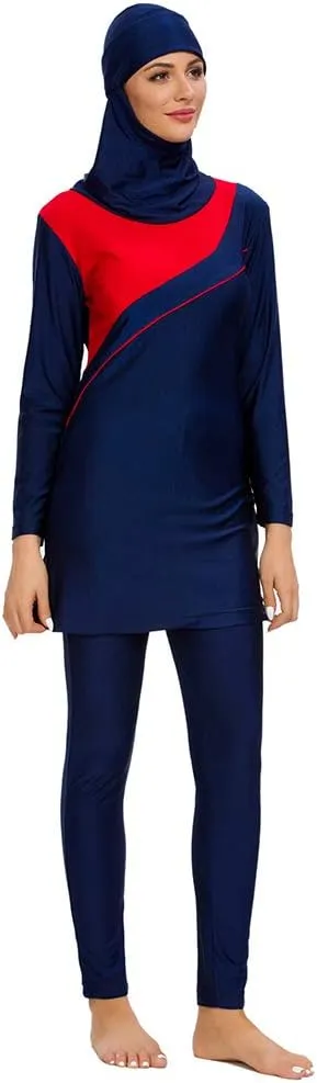 Women Modest Muslim Swimsuit Full Coverage Swimwear Islamic Hijab Ladies Beachwear Swimming Burkini Swim Suit