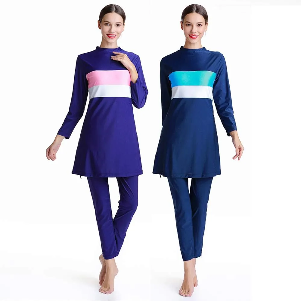 Women Modest Muslim Swimsuit Full Coverage Swimwear Islamic Hijab Ladies Beachwear Swimming Burkini Swim Suit