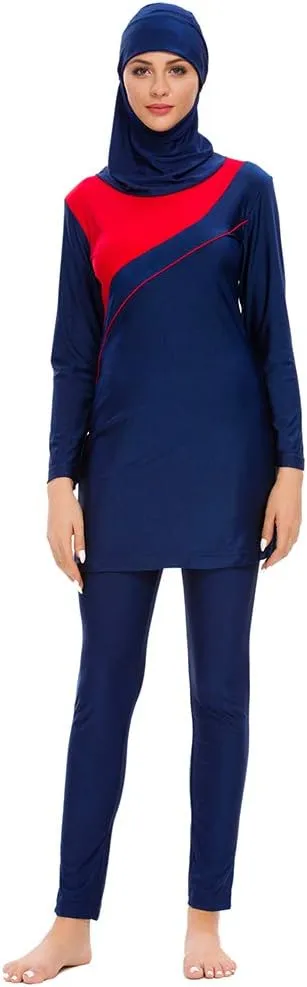 Women Modest Muslim Swimsuit Full Coverage Swimwear Islamic Hijab Ladies Beachwear Swimming Burkini Swim Suit