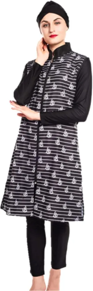 Women Modest Muslim Swimsuit Full Coverage Swimwear Islamic Hijab Ladies Beachwear Swimming Burkini Swim Suit