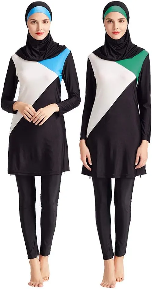 Women Modest Muslim Swimsuit Full Coverage Swimwear Islamic Hijab Ladies Beachwear Swimming Burkini Swim Suit