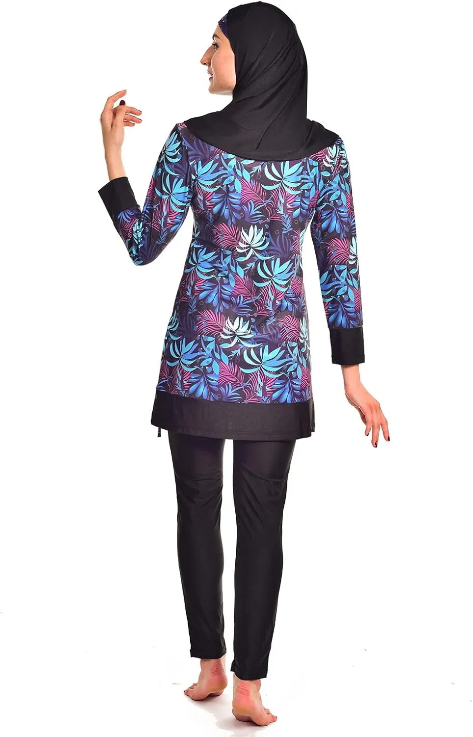Women Modest Muslim Swimsuit Full Coverage Swimwear Islamic Hijab Ladies Beachwear Swimming Burkini Swim Suit