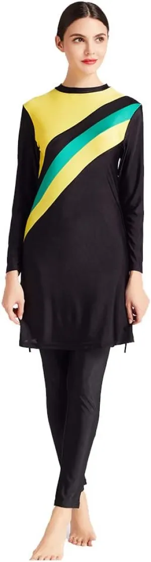 Women Modest Muslim Swimsuit Full Coverage Swimwear Islamic Hijab Ladies Beachwear Swimming Burkini Swim Suit
