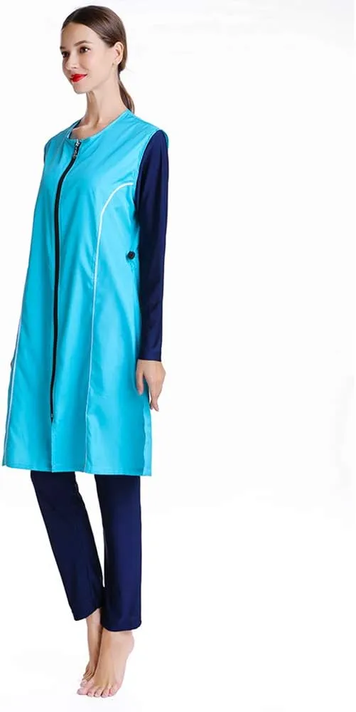 Women Modest Muslim Swimsuit Full Coverage Swimwear Islamic Hijab Ladies Beachwear Swimming Burkini Swim Suit
