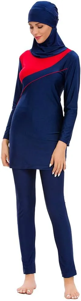 Women Modest Muslim Swimsuit Full Coverage Swimwear Islamic Hijab Ladies Beachwear Swimming Burkini Swim Suit