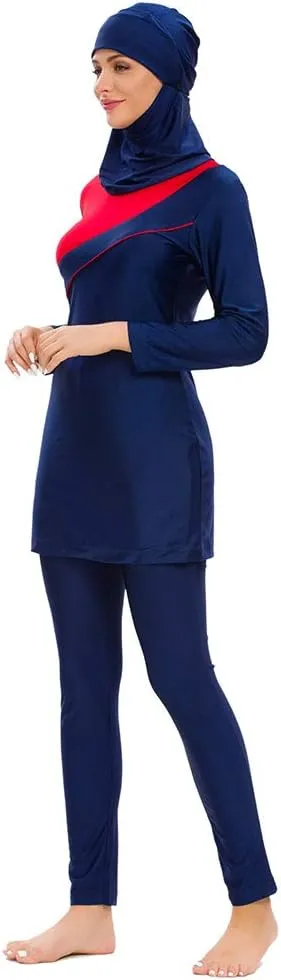 Women Modest Muslim Swimsuit Full Coverage Swimwear Islamic Hijab Ladies Beachwear Swimming Burkini Swim Suit