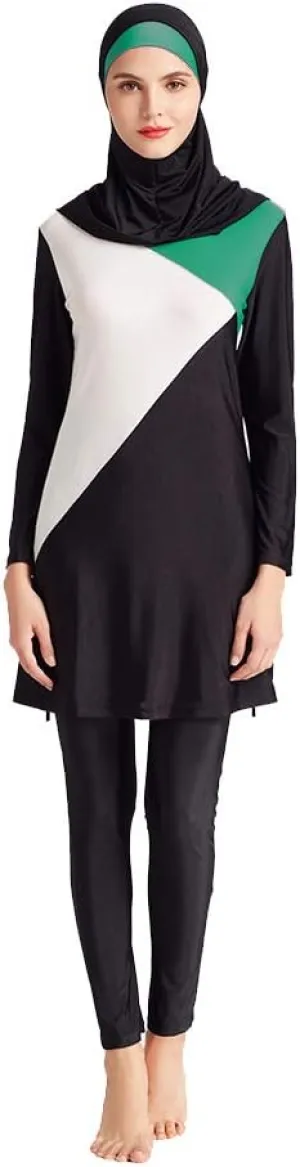 Women Modest Muslim Swimsuit Full Coverage Swimwear Islamic Hijab Ladies Beachwear Swimming Burkini Swim Suit