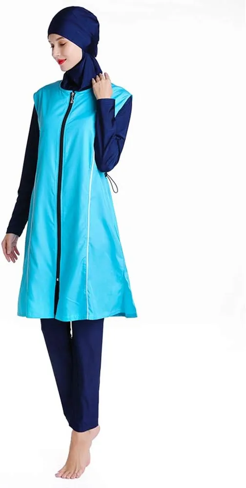 Women Modest Muslim Swimsuit Full Coverage Swimwear Islamic Hijab Ladies Beachwear Swimming Burkini Swim Suit