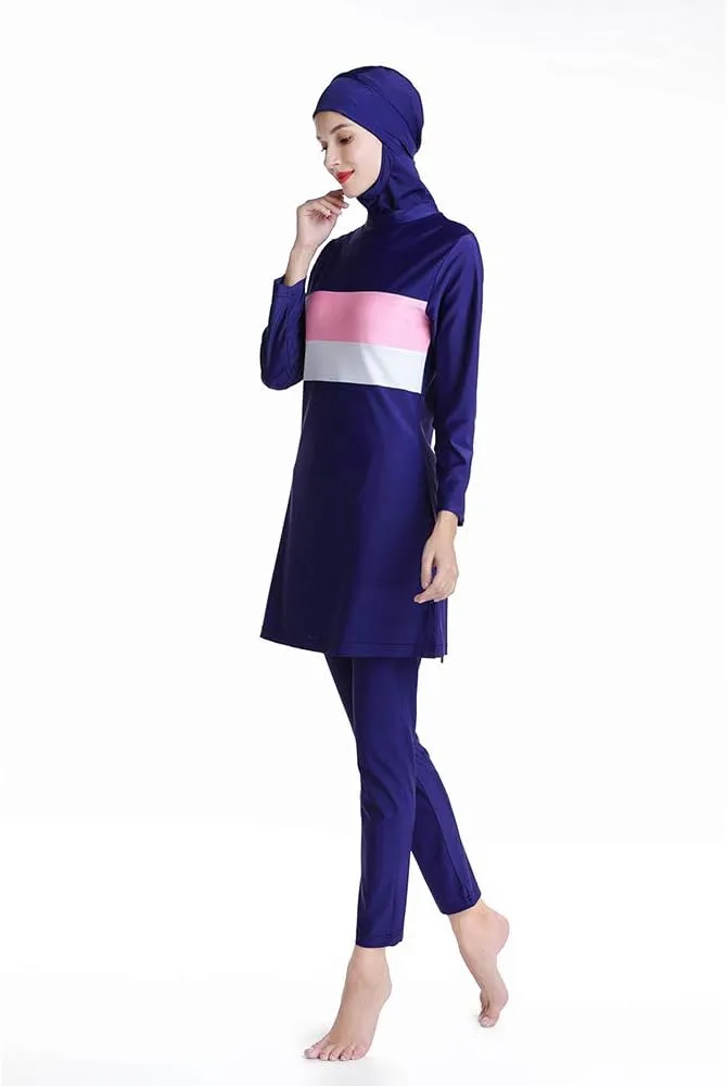 Women Modest Muslim Swimsuit Full Coverage Swimwear Islamic Hijab Ladies Beachwear Swimming Burkini Swim Suit