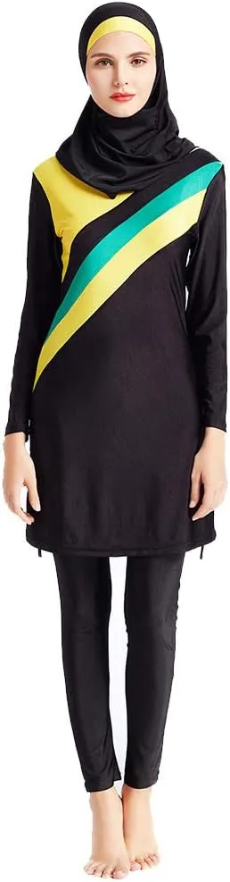 Women Modest Muslim Swimsuit Full Coverage Swimwear Islamic Hijab Ladies Beachwear Swimming Burkini Swim Suit