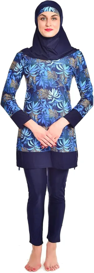 Women Modest Muslim Swimsuit Full Coverage Swimwear Islamic Hijab Ladies Beachwear Swimming Burkini Swim Suit