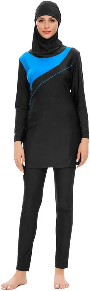 Women Modest Muslim Swimsuit Full Coverage Swimwear Islamic Hijab Ladies Beachwear Swimming Burkini Swim Suit