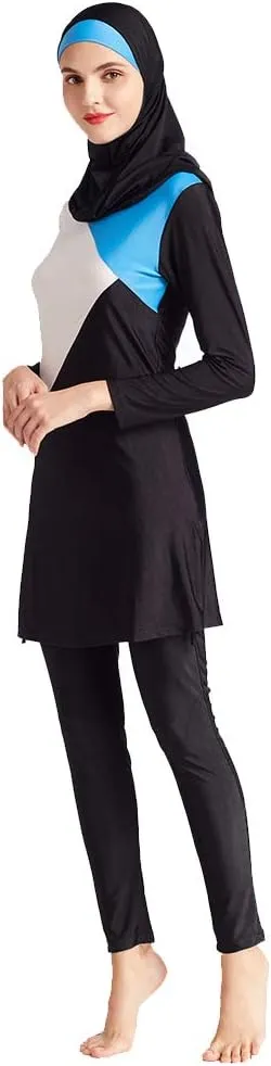 Women Modest Muslim Swimsuit Full Coverage Swimwear Islamic Hijab Ladies Beachwear Swimming Burkini Swim Suit