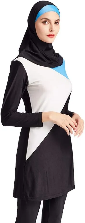 Women Modest Muslim Swimsuit Full Coverage Swimwear Islamic Hijab Ladies Beachwear Swimming Burkini Swim Suit