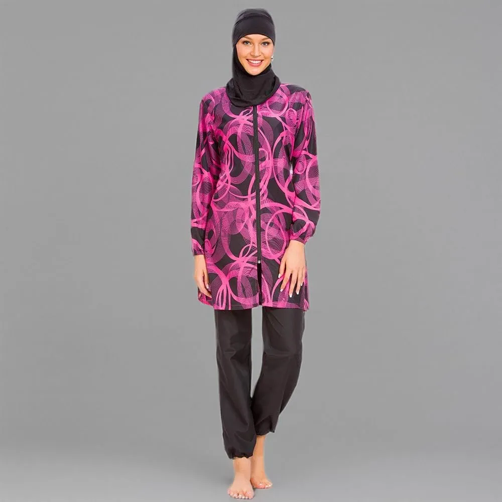 Women Modest Muslim Swimsuit Full Coverage Swimwear Islamic Hijab Ladies Beachwear Swimming Burkini Swim Suit