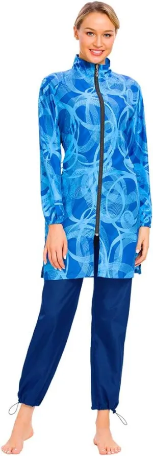 Women Modest Muslim Swimsuit Full Coverage Swimwear Islamic Hijab Ladies Beachwear Swimming Burkini Swim Suit