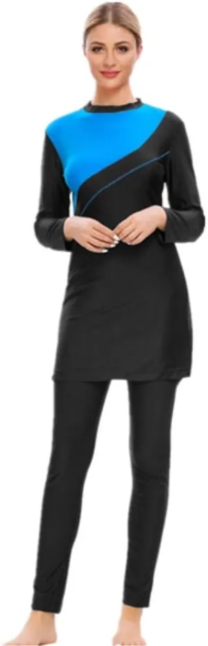 Women Modest Muslim Swimsuit Full Coverage Swimwear Islamic Hijab Ladies Beachwear Swimming Burkini Swim Suit